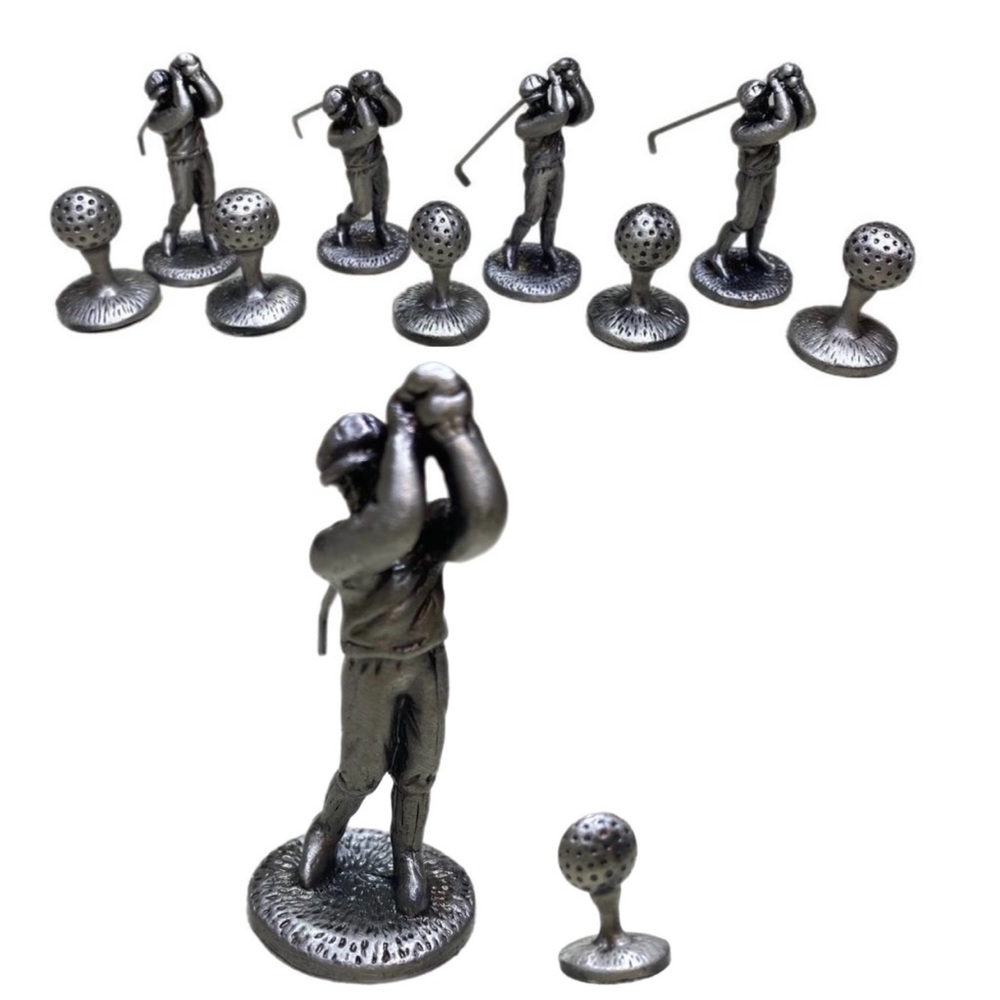 Golfer Figurines in Collectible Pewter Metalware